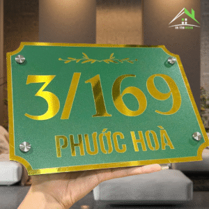 Biển Số Nhà Alu Xanh Lá In UV Chữ Vàng | Thiết Kế Độc Đáo - Giá Ưu Đãi