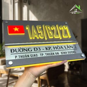 Biển Số Nhà LED – Mặt Inox Khắc Sâu Cờ Việt Nam | Tôn Vinh Tự Hào 2/9